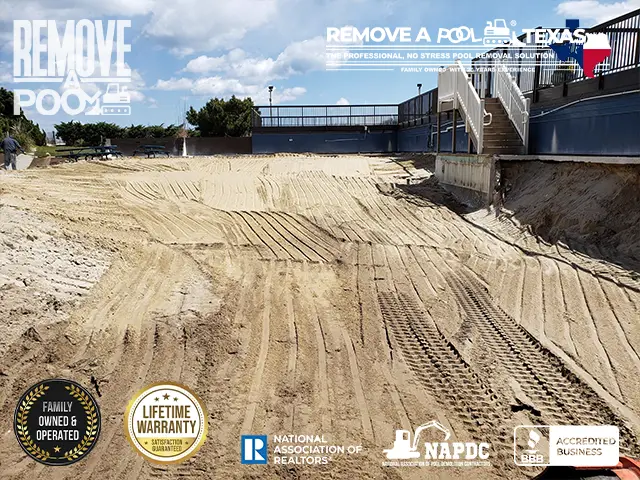 Step 17 - Completed topsoil spreading for commercial swimming pool removal - Remove A Pool Dallas Fort-Worth Texas - Remove A Pool DFW