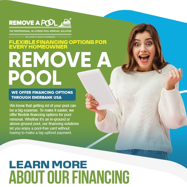 Remove A Pool DFW also offer Pool Removal Financing to Texas homeowners including Dallas, Houston and more.